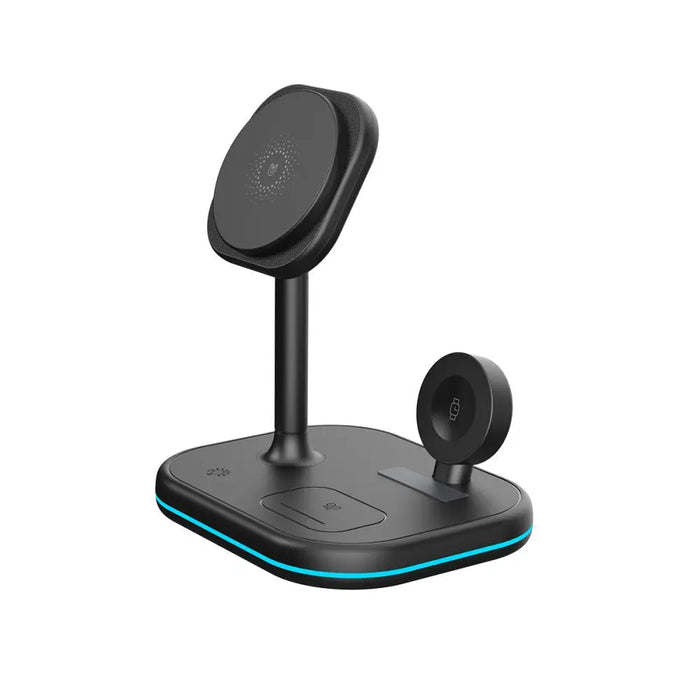 Tech-Protect QI15W-A27 3-in-1 Inductive Charger with MagSafe Stand for Smartphone / Apple Watch / AirPods - Black