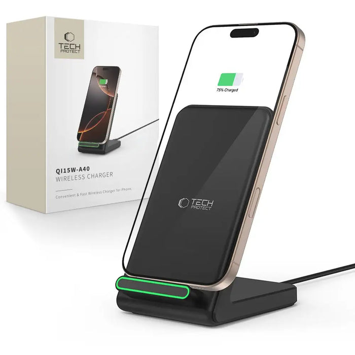 Tech-Protect QI15W-A40 wireless charger - black - Cell phone USB charger<<<HurtelXML
