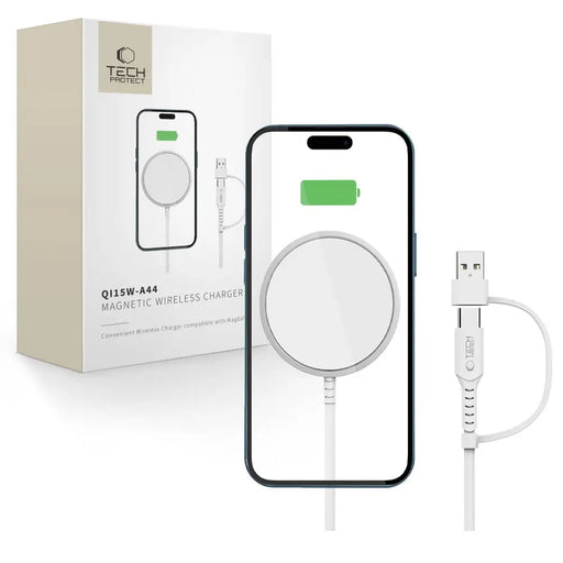 Tech-Protect QI15W-A44 Magnetic Wireless Charger with MagSafe - White - Cell phone USB charger<<<HurtelXML