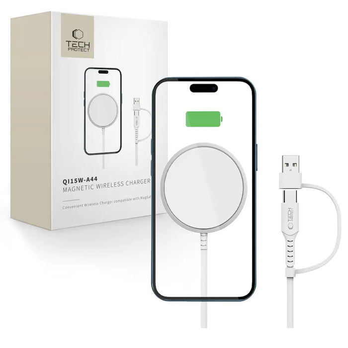 Tech-Protect QI15W-A44 Magnetic Wireless Charger with MagSafe - White - Cell phone USB charger<<<HurtelXML