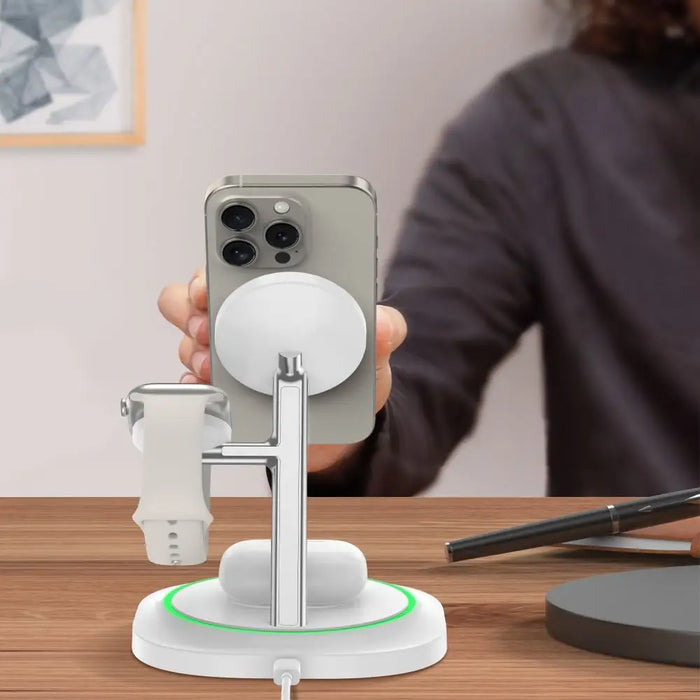 Tech-Protect QI15W-A46 3in1 Magnetic MagSafe Inductive Charger - White - Cell phone USB charger<<<HurtelXML