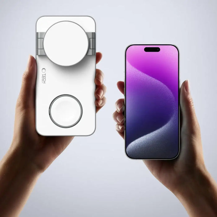 Tech-Protect QI15W-A47 MagSafe 3in1 Inductive Charger + USB-C Cable - White - Cell phone USB charger<<<HurtelXML