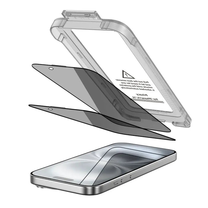 Tech-Protect Quick Set Spy+ Privacy Glass 2-pack for iPhone 15 / 16 - Cell phone tempered glass<<<HurtelXML