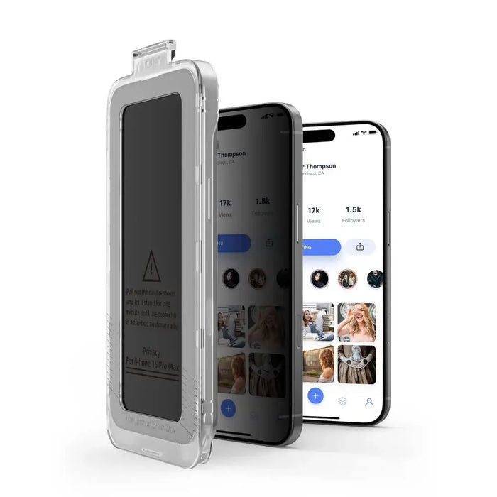Tech-Protect Quick Set Spy+ Privacy Glass 2-pack for iPhone 16 Pro - Cell phone tempered glass<<<HurtelXML