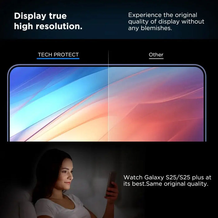 Tech-Protect Quick Set+ Tempered Glass for Samsung Galaxy S25+ - Transparent - Cell phone tempered glass<<<HurtelXML