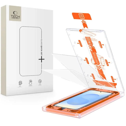 Tech-Protect Quick Set+ Tempered Glass for Samsung Galaxy S25+ - Transparent - Cell phone tempered glass<<<HurtelXML