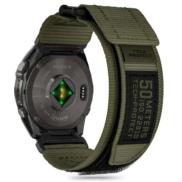 Tech-Protect Scout Pro Strap for Garmin Fenix 5X / 5X PLUS / 6X / 6X Pro / 7X / 8 (51 MM) - Green - Smartwatch straps