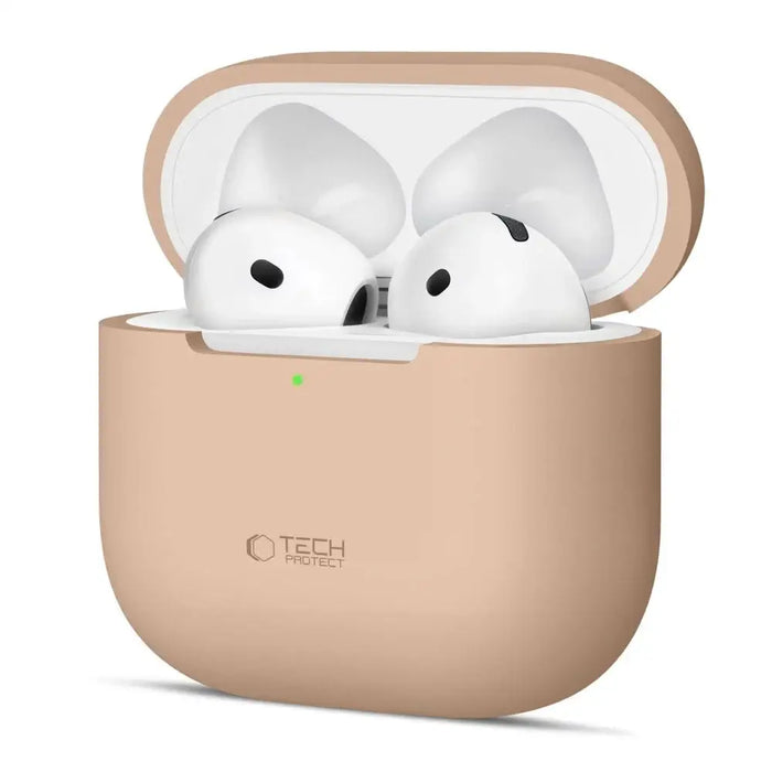 Tech-Protect Silicone Case for Apple AirPods 4 - Beige - Cell phone cases and covers<<<HurtelXML