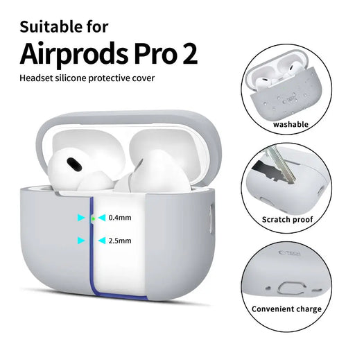 Tech-Protect Silicone Case for Apple AirPods Pro 1 / 2 - Gray - Cell phone cases and covers<<<HurtelXML