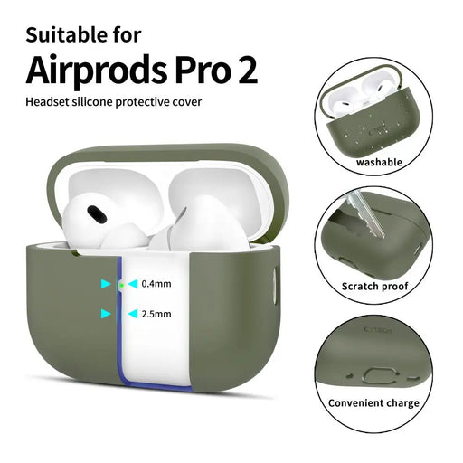 Tech-Protect Silicone Case for Apple AirPods Pro 1 / 2 - Green - Cell phone cases and covers<<<HurtelXML