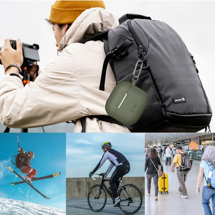 Tech-Protect Silicone Hook Case for AirPods 4 - Gray - Cell phone cases and covers<<<HurtelXML