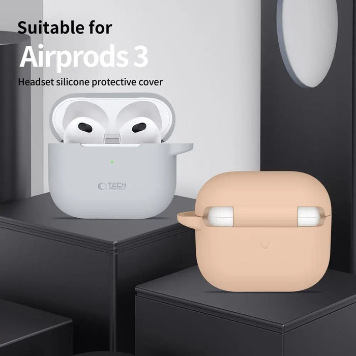Tech-Protect Silicone Hook Case for Apple AirPods 3 - Beige - Cell phone cases and covers<<<HurtelXML