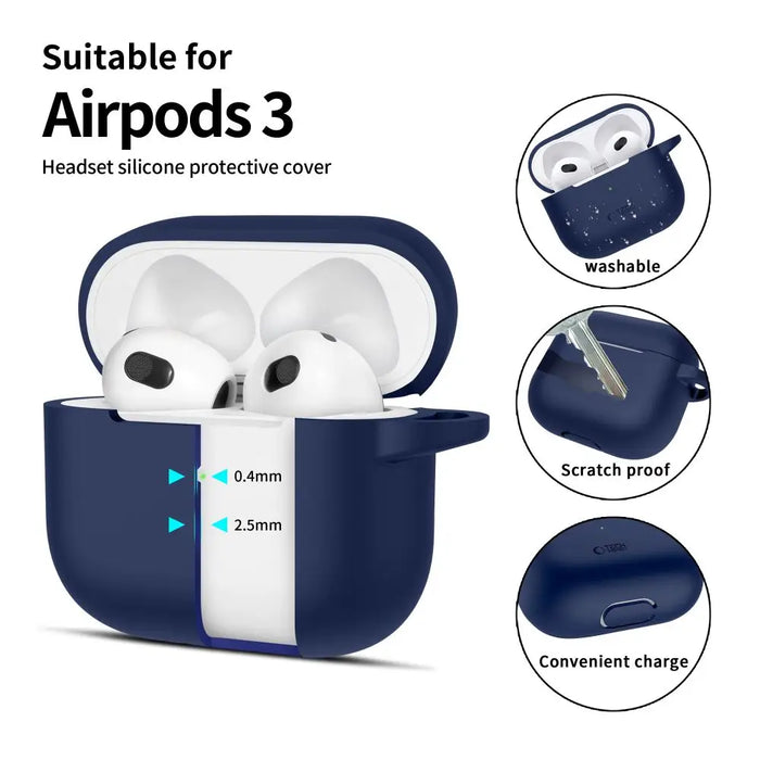 Tech-Protect Silicone Hook Case for Apple AirPods 3 - Blue - Cell phone cases and covers<<<HurtelXML