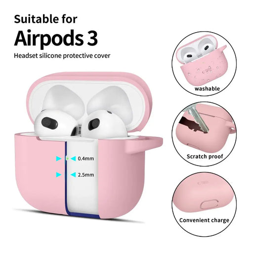Tech-Protect Silicone Hook Case for Apple AirPods 3 - Pink - Cell phone cases and covers<<<HurtelXML
