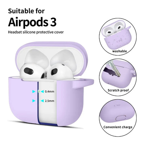Tech-Protect Silicone Hook Case for Apple AirPods 3 - Purple - Cell phone cases and covers<<<HurtelXML