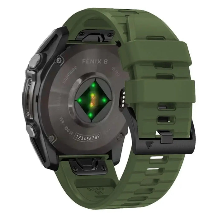 Tech-Protect Silicone Line Strap for Garmin Fenix 5X / 5X Plus / 6X / 6X Pro / 7X / 8 (51 mm) - Green - Smartwatch