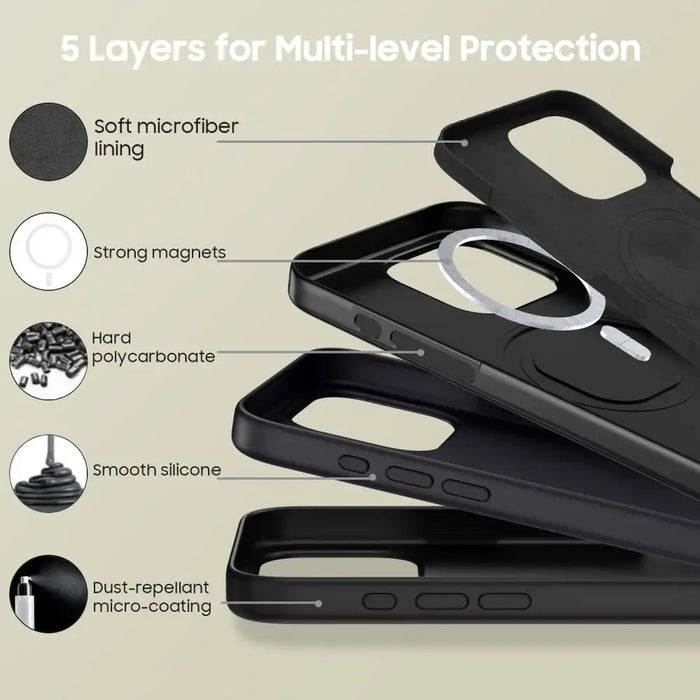 Tech-Protect Silicone MagSafe Case for iPhone 16 Pro Max - Black - Cell phone cases and covers<<<HurtelXML