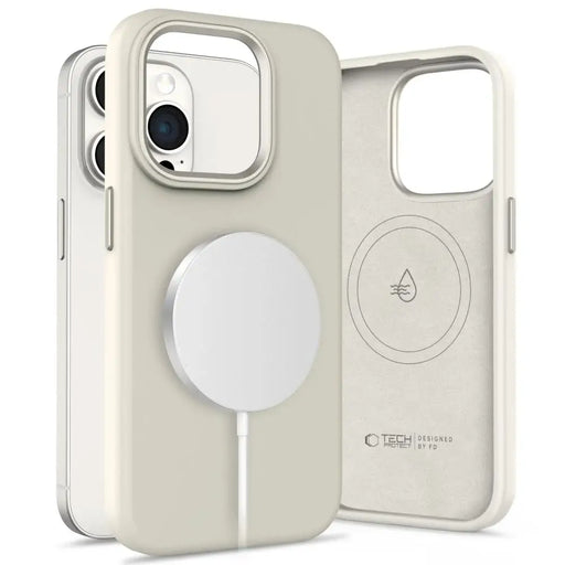 Tech-Protect Silicone PU Case MagSafe for iPhone 15 Pro Max - Beige - Cell phone cases and covers<<<HurtelXML