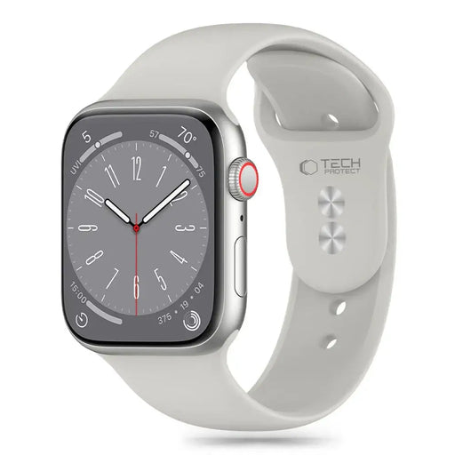 Tech-Protect Silicone Strap for Apple Watch 4/5/6/7/8/9/SE/Ultra 1/2 (42/44/45/49mm) - Light Gray - Other cell phone