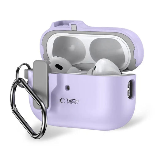 Tech-Protect Slim Hook Case with Carabiner for Apple AirPods Pro 1 / 2 - Purple - Cell phone cases