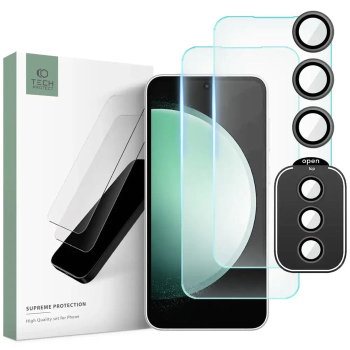Tech-Protect Supreme Set for Samsung Galaxy S23 FE 2x tempered glass for display / tempered glass for camera - Cell