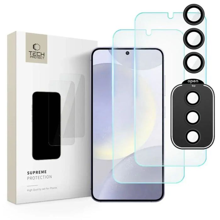 Tech-Protect Supreme Set for Samsung Galaxy S24 2x tempered glass for display / tempered glass for camera - Cell phone
