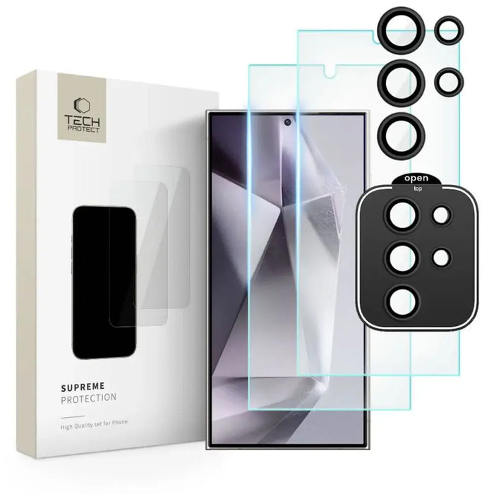 Tech-Protect Supreme Set for Samsung Galaxy S24 Ultra 2x tempered glass for display / tempered glass for camera - Cell