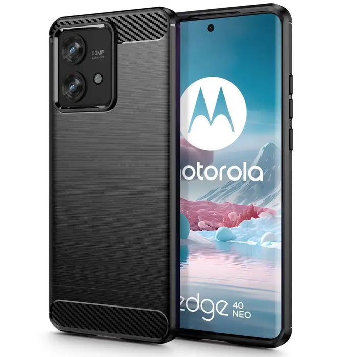 Tech-Protect TPUCarbon Case for Motorola Edge 40 Neo - Black - Cell phone cases and covers<<<HurtelXML