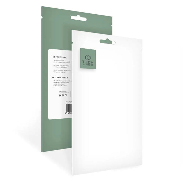 Tech-Protect UltraBoost 2in1 Magnetic Charger with USB-C / Lightning Cables for Apple Watch 1.5m - White - Cell phone