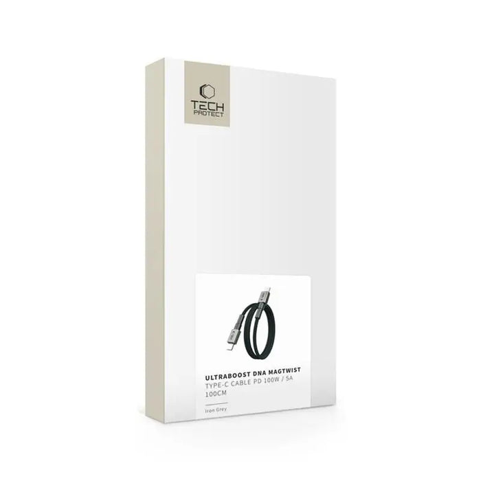 Tech-Protect Ultraboost DNA MagTwist USB-C PD Cable 100W / 5A 100 cm - Gray - Cables and tapes<<<HurtelXML