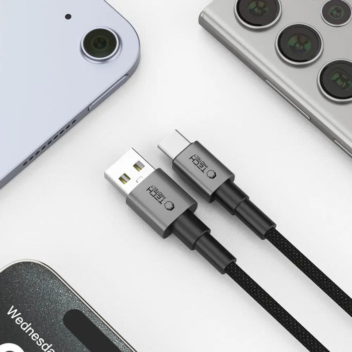 Tech-Protect Ultraboost DNA USB-A / USB-C Cable 15W/3A 300cm - Gray - Cables and tapes<<<HurtelXML