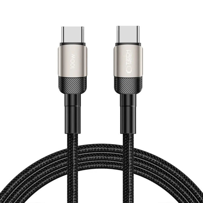 Tech-Protect UltraBoost Evo USB-C / USB-C PD cable 100W 5A 2m - titanium - Cell phone cables<<<HurtelXML