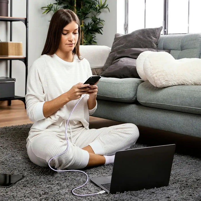 Tech-Protect Ultraboost Lite USB-C PD60W/3A Cable 2m - Purple - Cables and tapes<<<HurtelXML