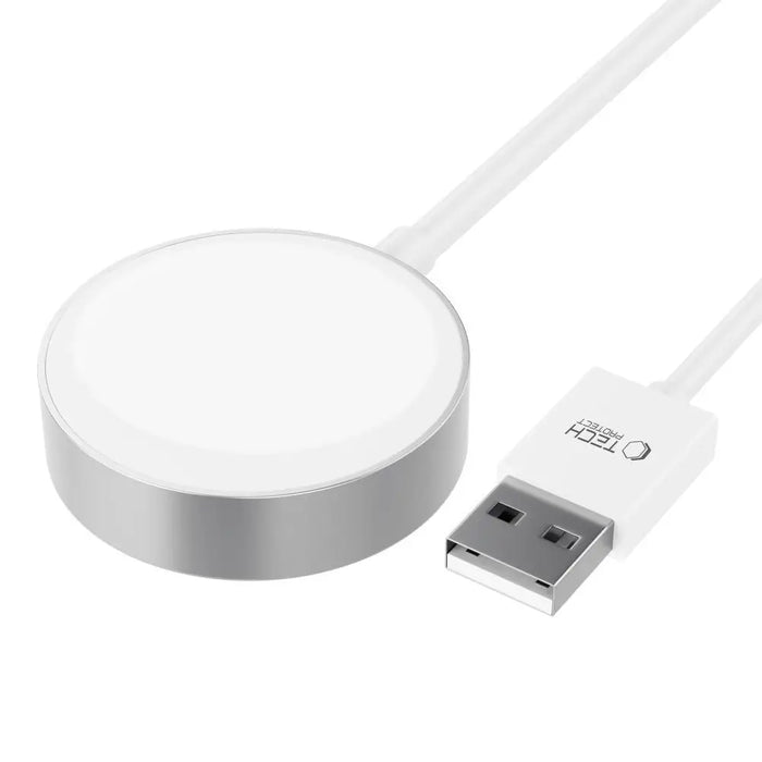 Tech-Protect UltraBoost Magnetic Inductive Charger with USB-A Connector for Apple Watch 1.2m - White - Cell phone USB