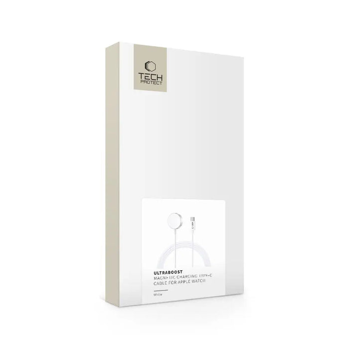 Tech-Protect UltraBoost Magnetic Inductive Charger with USB-C Connector for Apple Watch 1.2m - White - Cell phone USB