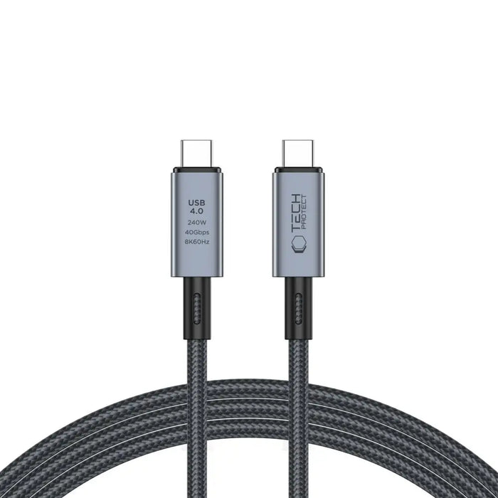 Tech-Protect UltraBoost Max USB-C 4.0 / USB-C 4.0 PD 240W 8K 40Gbps 2m cable - gray - Cell phone cables<<<HurtelXML