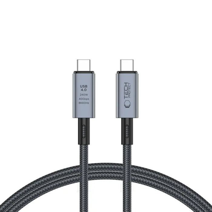 Tech-Protect UltraBoost Max USB-C 4.0 / USB-C 4.0 PD Cable 240W 8K 40Gbps 1m - Gray - Cell phone cables<<<HurtelXML