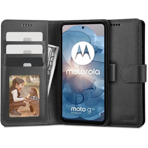 Tech-Protect Wallet Case for Motorola Moto G24 / G24 Power / G04 - Black - Cell phone cases and covers<<<HurtelXML