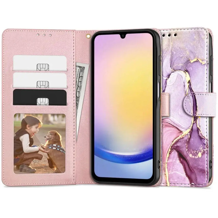 Tech-Protect Wallet Case for Samsung Galaxy A25 5G - Pink Marble - Cell phone cases and covers<<<HurtelXML