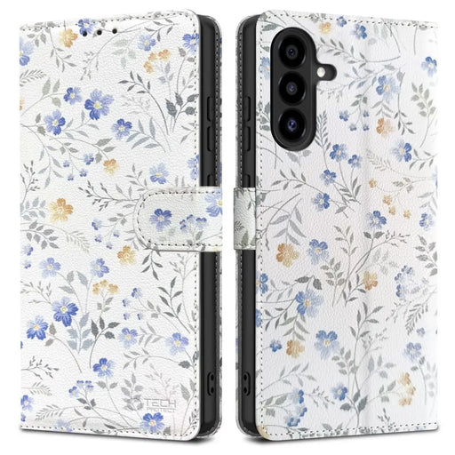 Tech-Protect Wallet Case for Samsung Galaxy A26 5G / A17 4G / 5G - Daisies with Leaves - Cell phone cases