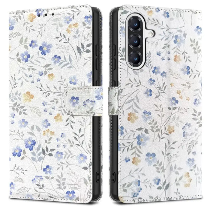 Tech-Protect Wallet Case for Samsung Galaxy A36 5G - White Daisies - Cell phone cases and covers<<<HurtelXML