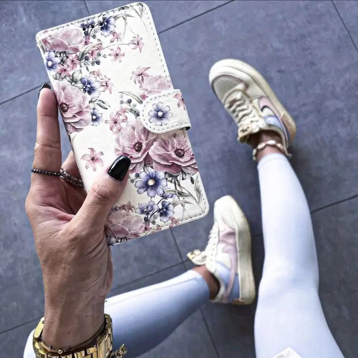 Tech-Protect Wallet Case for Samsung Galaxy A55 5G - Pink Flowers - Cell phone cases and covers<<<HurtelXML