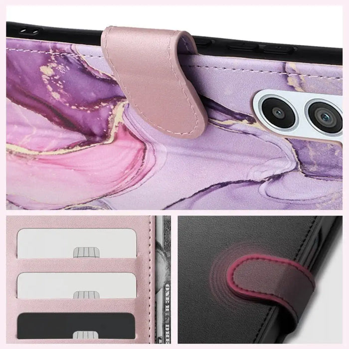Tech-Protect Wallet Case for Samsung Galaxy A55 5G - Pink Marble - Cell phone cases and covers<<<HurtelXML