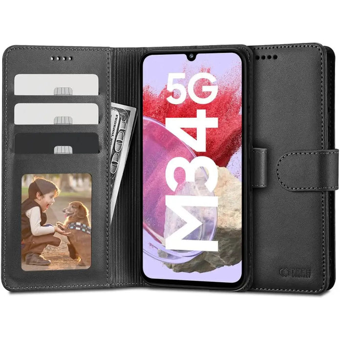 Tech-Protect Wallet Case for Samsung Galaxy M34 5G - Black - Cell phone cases and covers<<<HurtelXML