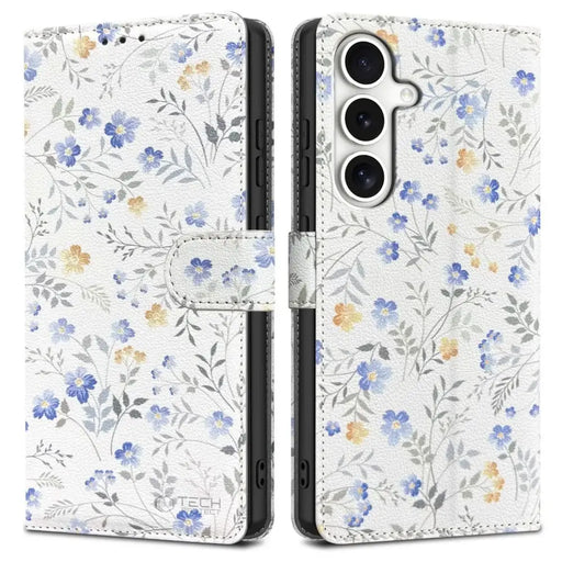Tech-Protect Wallet Case for Samsung Galaxy S25 - Daisies with Leaves - Cell phone cases and covers<<<HurtelXML