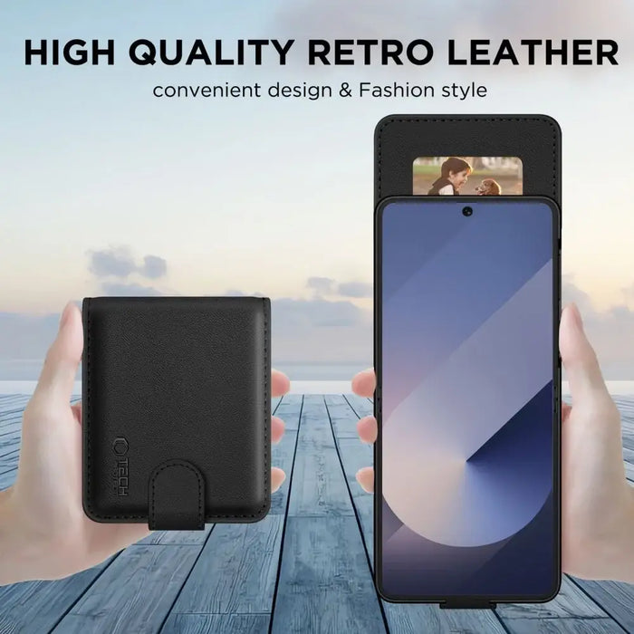 Tech-Protect Wallet Case for Samsung Galaxy Z Flip 7 - Black - Cell phone cases and covers<<<HurtelXML