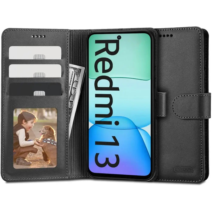 Tech-Protect Wallet Case for Xiaomi Redmi 13 - Black - Cell phone cases and covers<<<HurtelXML