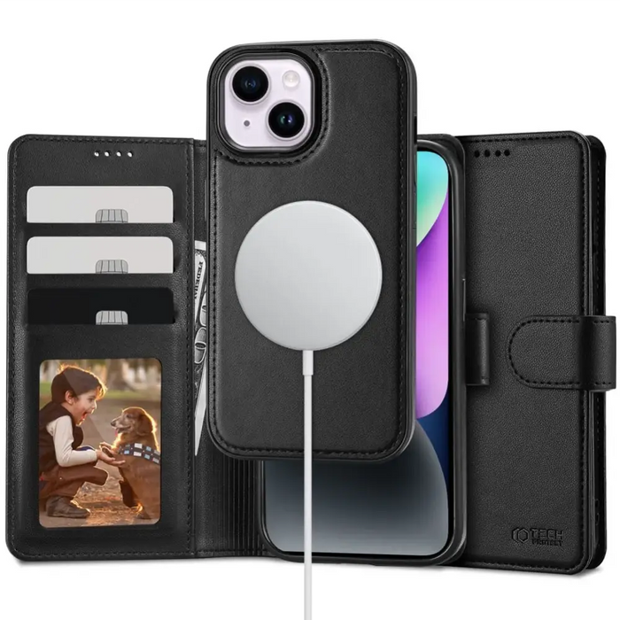 Tech-Protect Wallet MagSafe case for iPhone 14 - black - Cell phone cases and covers<<<HurtelXML