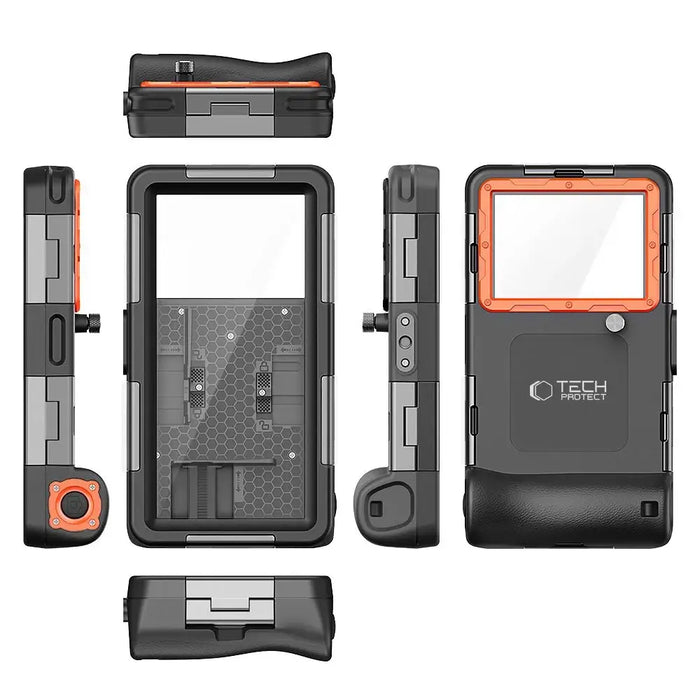 Tech-Protect Waterproof Case IPX8 for 4.7-6.7’’ Smartphones - Black and Orange - Sport products<<<HurtelXML