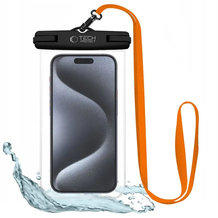 Tech-Protect Waterproof Case UWC7 waterproof for devices up to 6.9’’ - black and orange - Sport products<<<HurtelXML